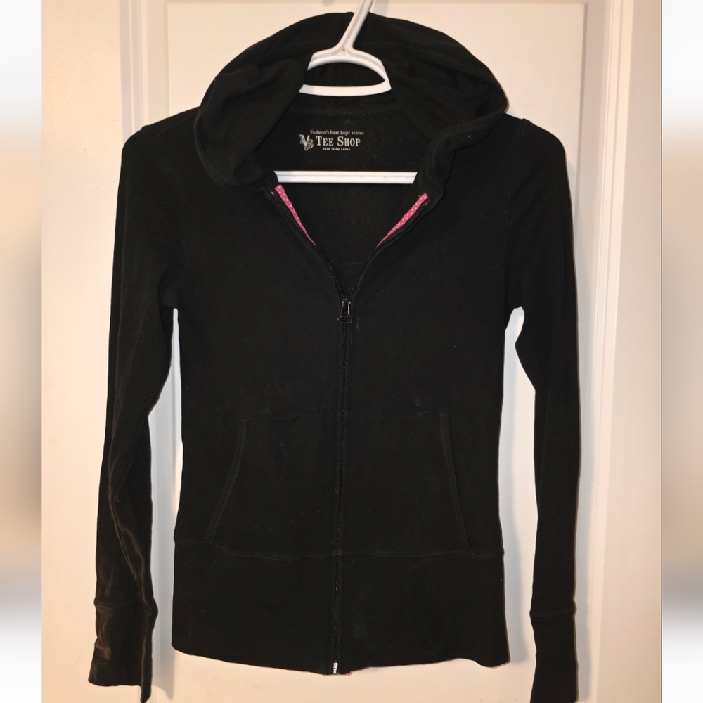 Victoria's Secret Black Hoodie with Pink Accents